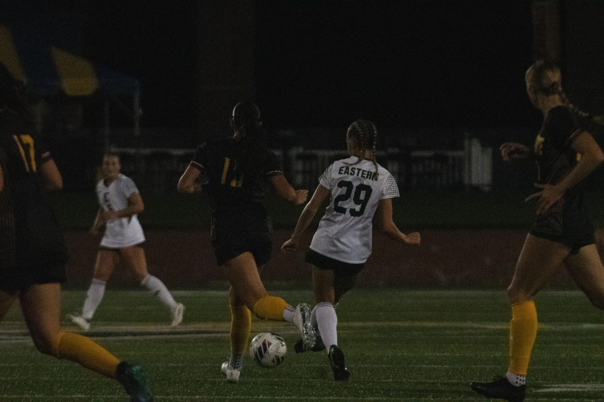 Kent State women's soccer team on Sept. 28th at Dix Stadium. The team won 2-1 against Eastern Michigan. 