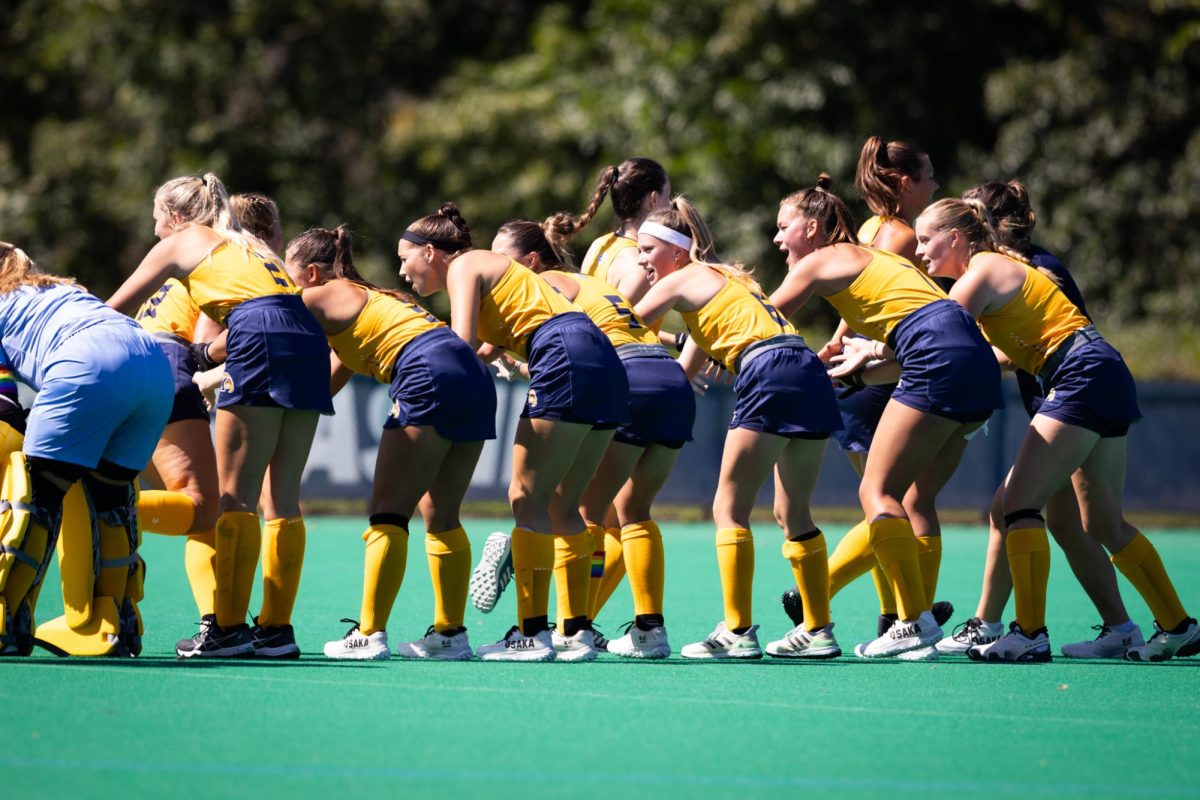 Kent State women's field hockey team gets ready for their game against Michigan state on Sept. 1, 2023. 