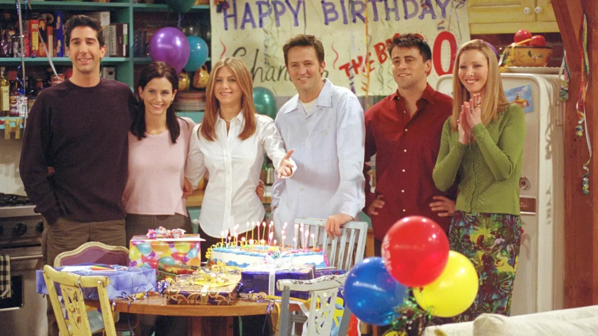 (From left) David Schwimmer, Courteney Cox, Jennifer Aniston, Matthew Perry, Matt LeBlanc and Lisa Kudrow in 'Friends.'