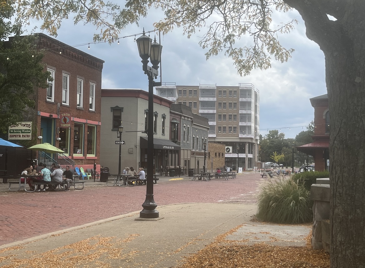 People enjoy a day in downtown Kent on October 5, 2023. 