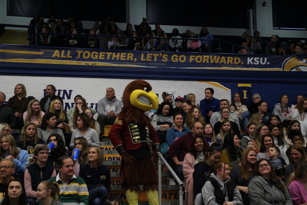 Flash cheering on the gymnastics team from the stands on January 29, 2023