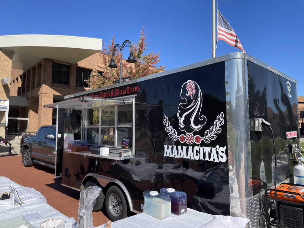 Mamacita's taco trailer parks on campus  “Kent’s Food Truck Series” on Oct. 11, 2023. 