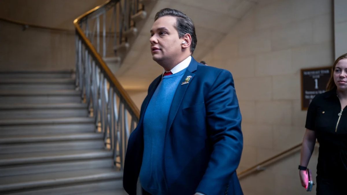 Rep. George Santos, R-N.Y., arrives as House Republicans hold a closed-door meeting to vote by secret ballot on their candidate for speaker of the House, at the Capitol in Washington, Wednesday, Oct. 11, 2023. (J. Scott Applewhite/AP)