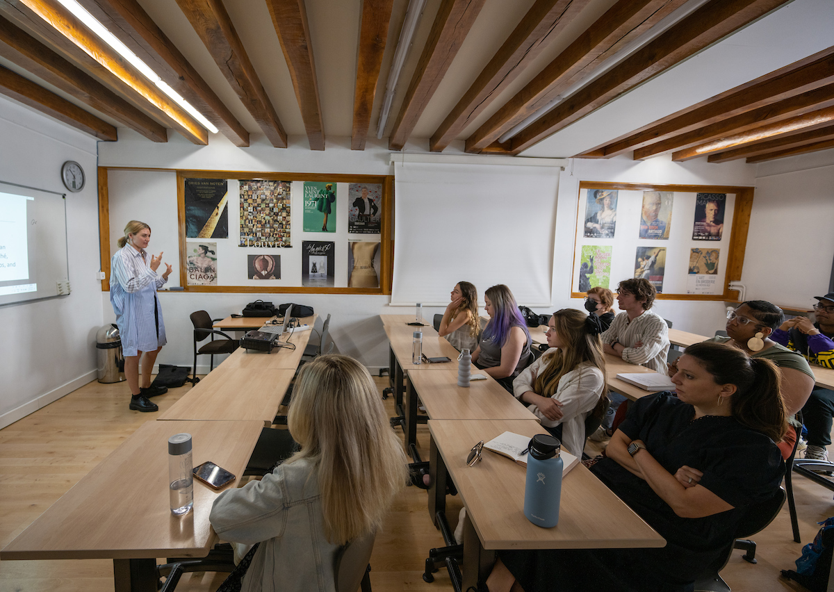 An active classroom discussion at the American Academy in Paris, France.