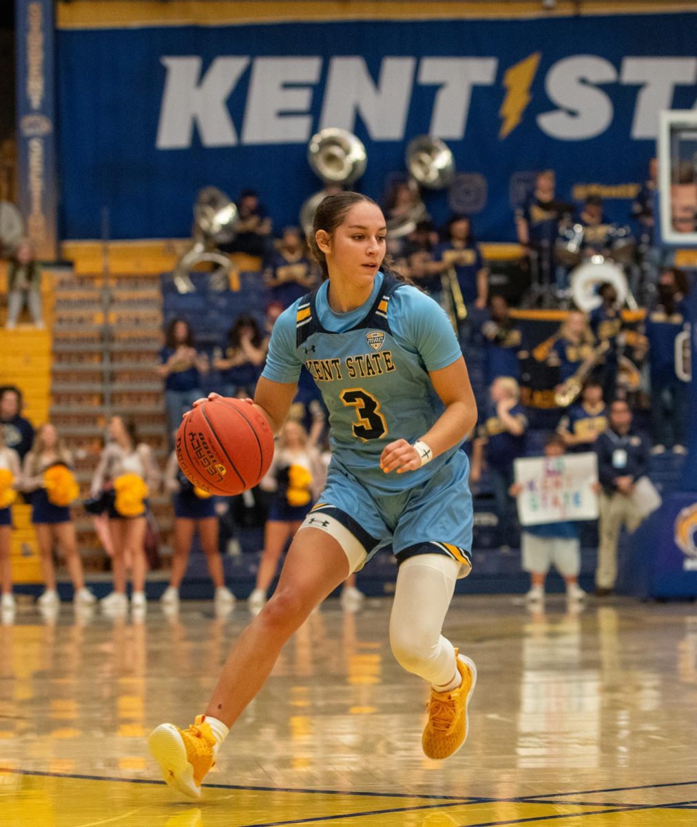 Corynne Hauser (3) in action in the Kent State women's basketball game against Eastern Michigan University on Jan. 24, 2024.