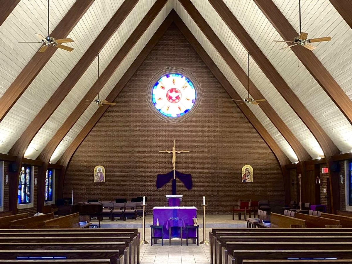 Ash Wednesday service at the University Parish Newman Center.