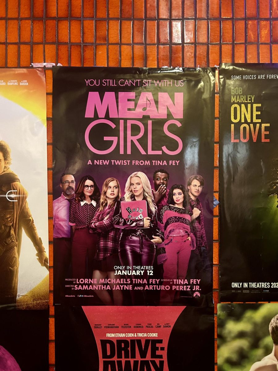 A poster for "Mean Girls" hangs inside the MovieScoops Kent Plaza Cinemas on Feb. 2, 2024. 