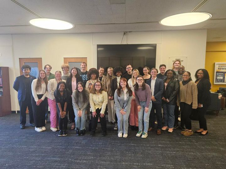 USG candidates pose for a photo at a meet and greet event Thursday, Feb. 29.