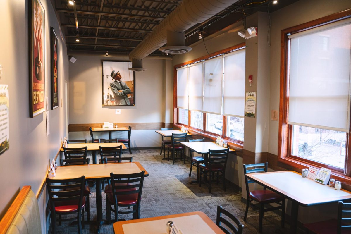 Belleria's offers space inside for costumers to sit and enjoy meals at the pizza and Italian restaurant located right in Acorn Alley at 135 E Erie St.