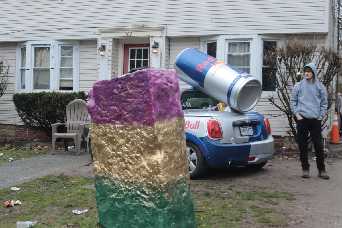 A Redbull car parked outside of one of the Frat houses on March 9. 2024 Fake Paddy's Day.