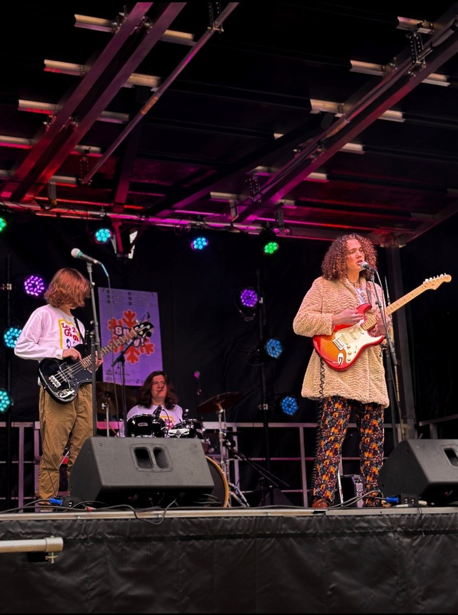 Grandpa Winnie plays on-stage at Main Street Kent's Snow Day! on Jan. 27, 2024. (Courtesy of Grandpa Winnie)