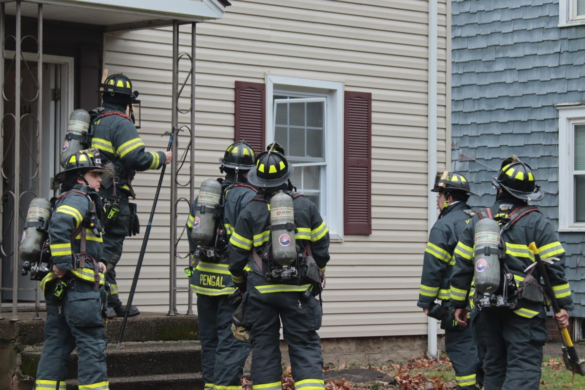 Firefighters respond to a pulled fire alarm during the March 9, 2024 Fake Paddy's Day celebration.