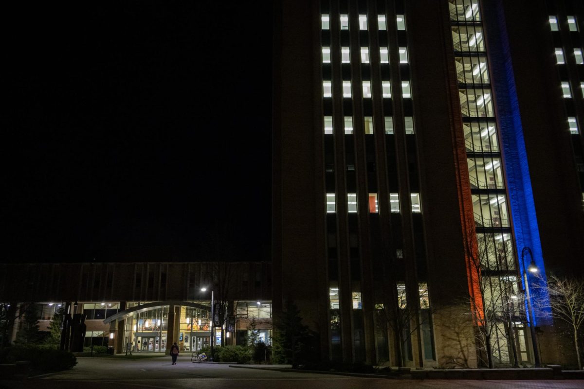 Kent State Library is one of the best places to study in Kent. This is the exterior of the building on March 20, 2024.