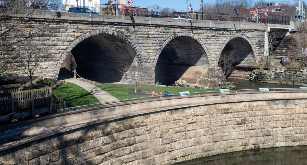 The old Kent Dam, a sandstone dam built in 1836 and decommissioned in 1998, is the Heritage Park extension of Franklin Mills Riveredge Park, completed in 2004.  Photo taken on March 28, 2024.