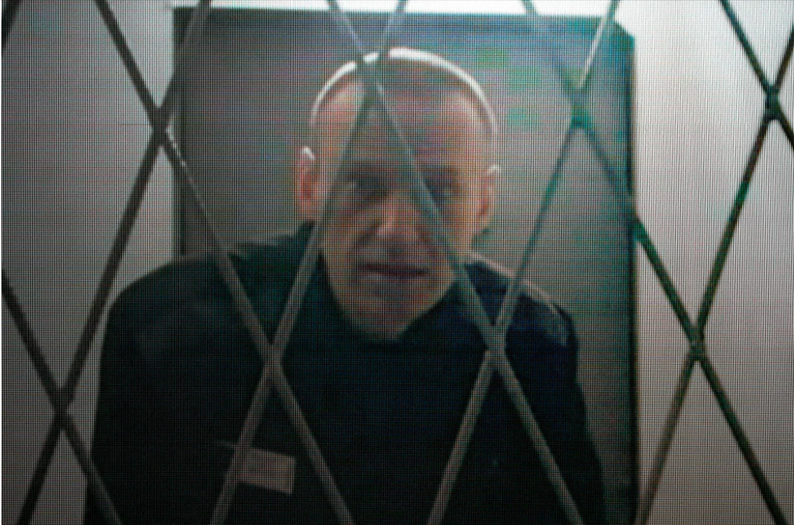 Russian opposition leader Alexey Navalny appears via a video link from the Arctic penal colony where he was serving a 19-year sentence, provided by the Russian Federal Penitentiary Service during a hearing of Russia's Supreme Court, in Moscow, Russia, in January. 