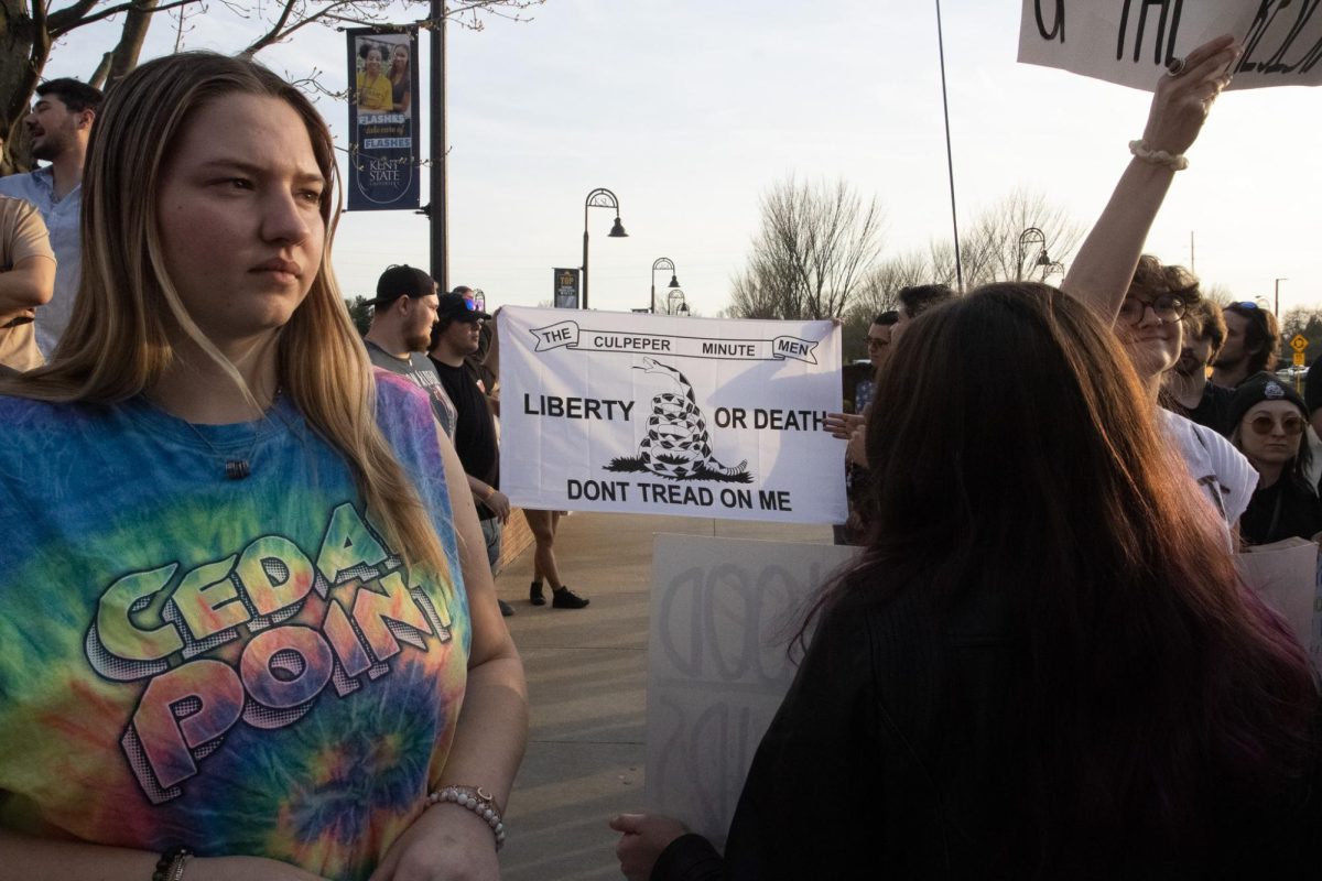 Attendees of The Rittenhouse Recap at Kent State University shortly after the talk ended on April 16, 2024.