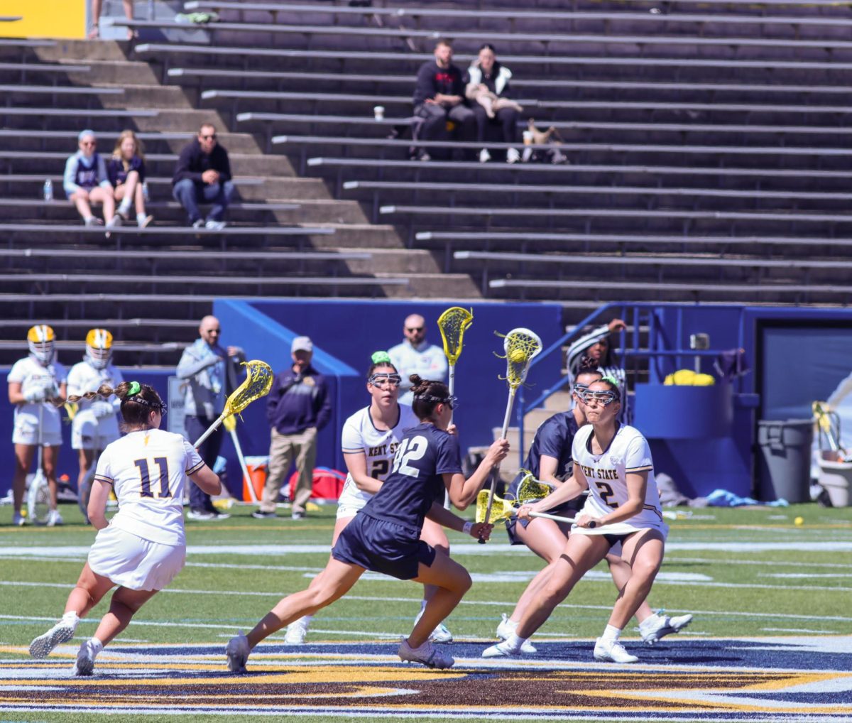 Women's lacrosse teams up against the Akron during its game April 7, 2024.