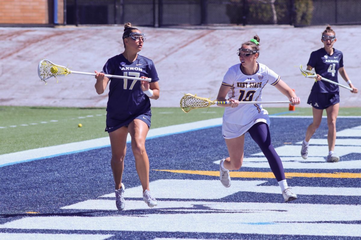 Women's lacrosse teams up against the Akron during its game April 7, 2024.