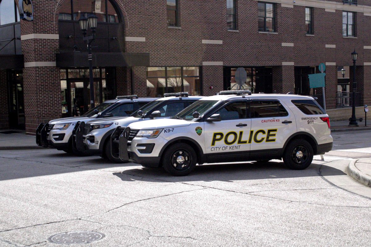 Police shut down the main streets in Kent in preparation of the solar eclipse April 8, 2024. 