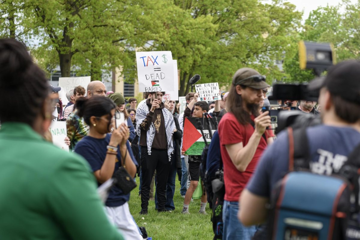 Protesters gather at the annual May 4 Commemoration May 4, 2024 to advocate for Palestine.