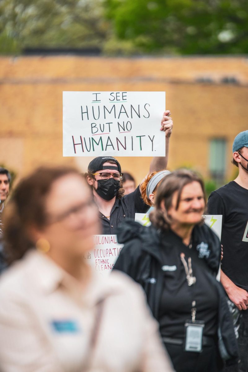 Peaceful protesters gather to commemorate May 4th on May 4, 2024.