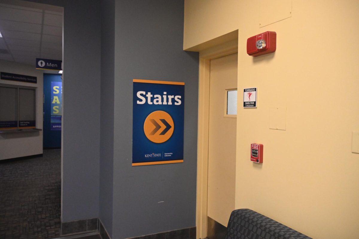 Construction will begin at Kent State library stairs. 