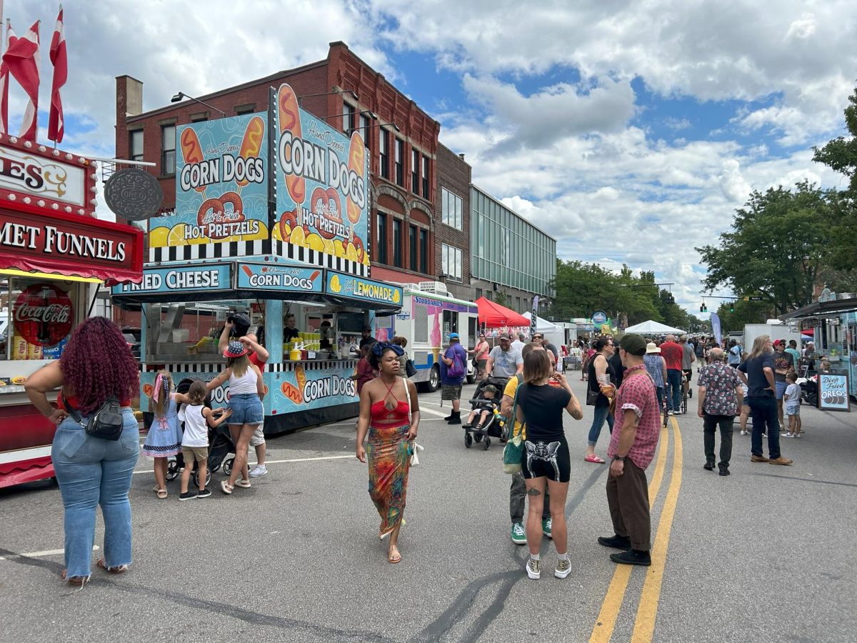 Food vendors setup up on both sides of N. Water Street in downtown Kent on July 6, 2024 for Kent's Heritage Festival.