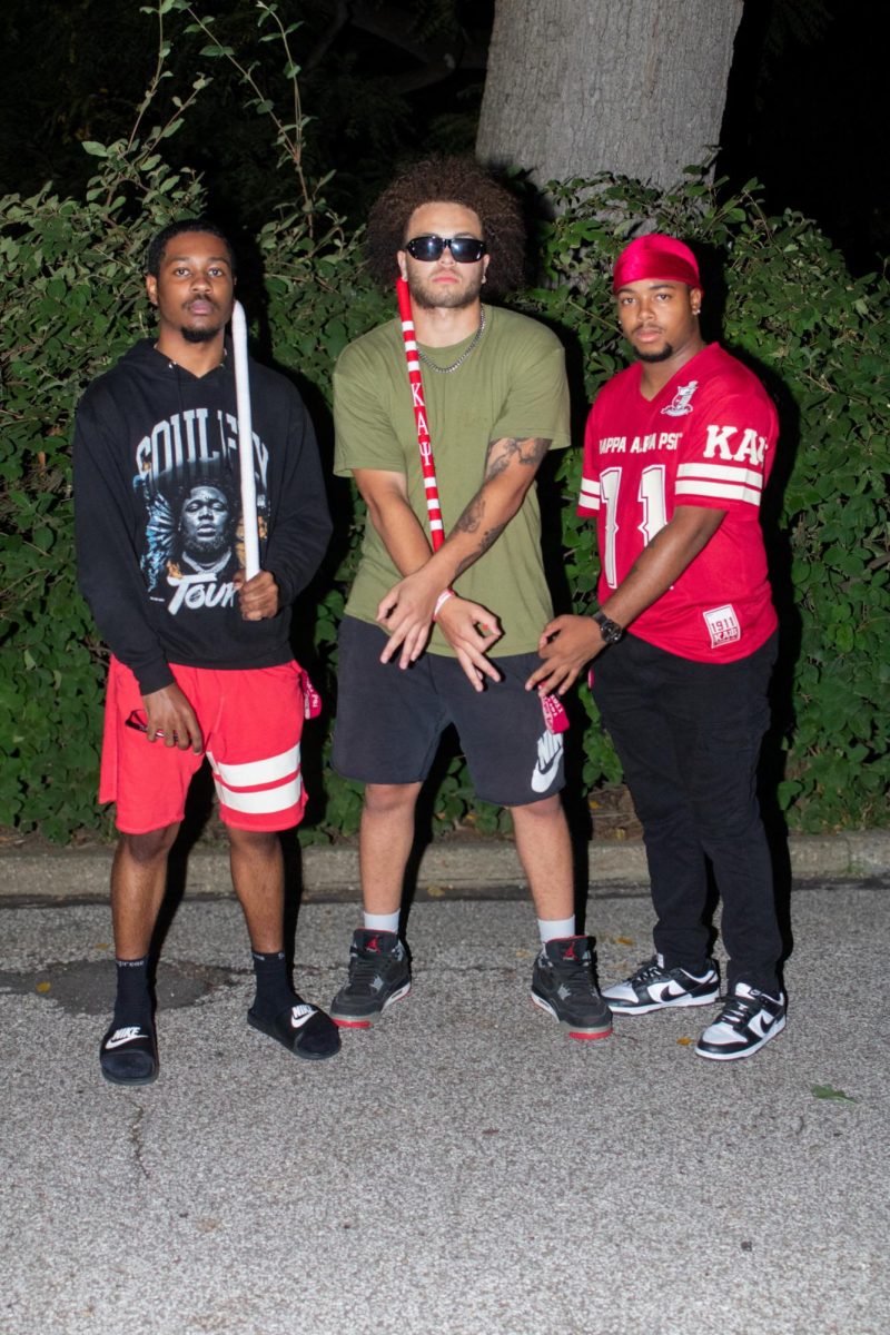 Members of Kent State University's Kappa Alpha Psi® Fraternity, Inc. pose for a photo at BUS's Block Party on August 29th, 2024.