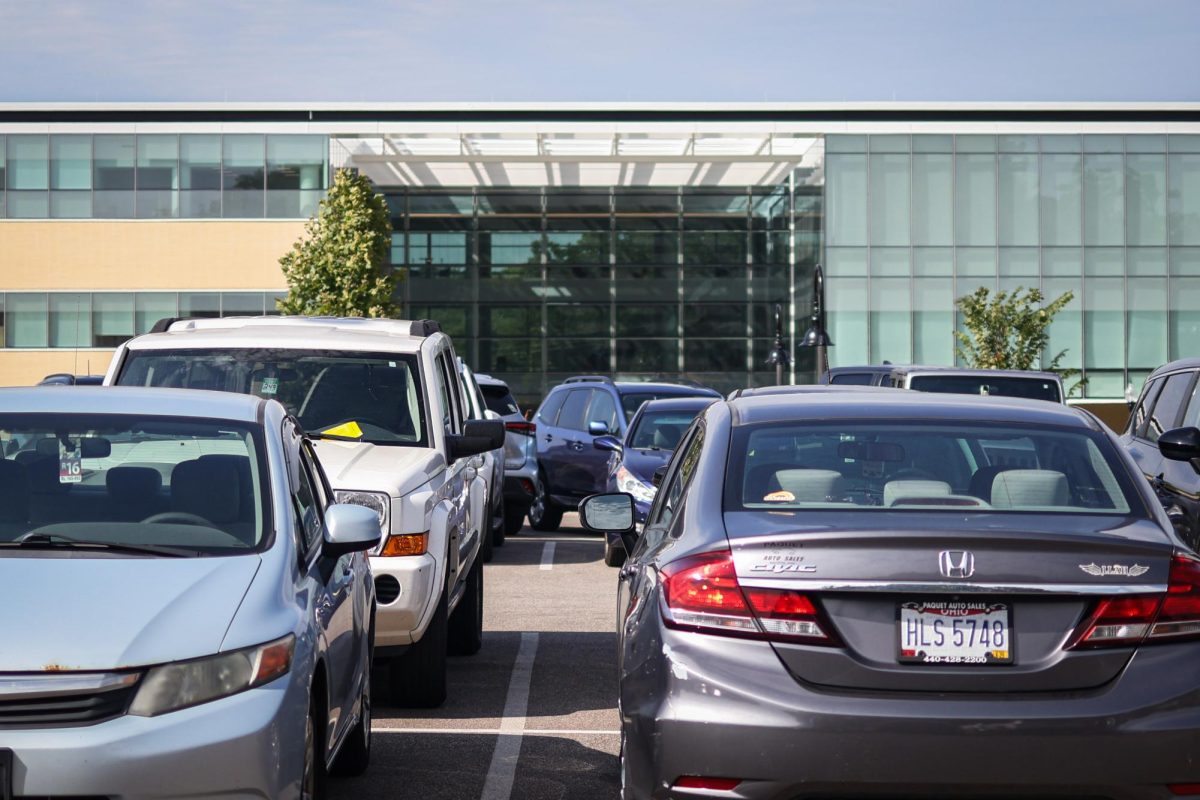 Cars parked in the R16 lot outside of Crawford Hall on August 27th, 2024.