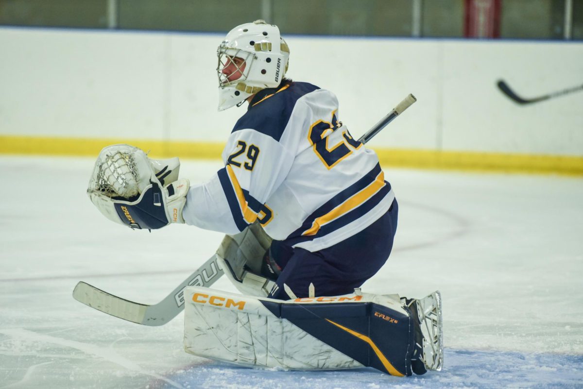 Kent State Junior and Goalie Patrick Kristo practices glove saves during warm ups before the game against Northern Illinois, Sept. 14th, 2024.