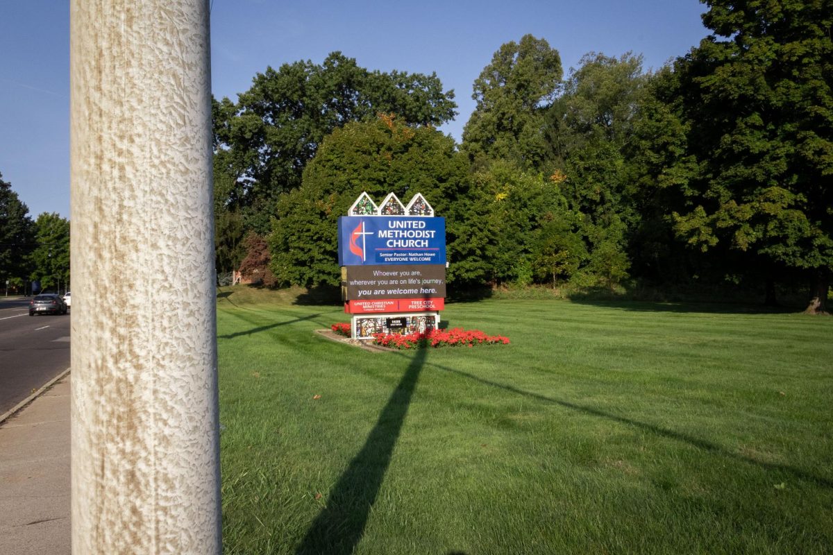 The United Methodist Church, a possible voting location, has a large sign out front denoting it's location on Sept 13, 2024.