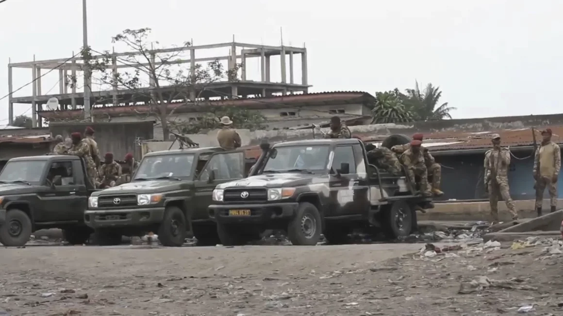 State security forces are seen outside Makala prison in Kinshasa, Democratic Republic of the Congo, following the attempted jailbreak on Sept. 2, 2024.