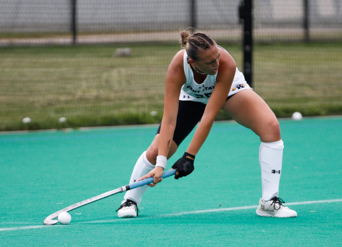 Kent State University, Sophomore, Eva Usoz passed the ball to her teammate to score against Ball State University in their match on September 20,2024.