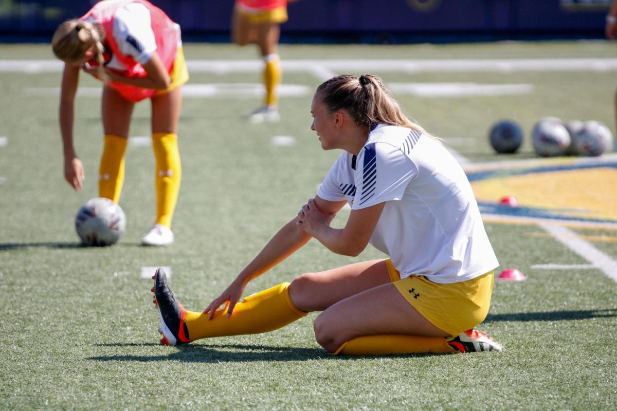 Kent State University Soccer player warm up for their match against Ball State University on September 22,2024. 