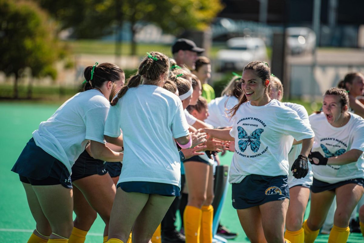 Kent State Field Hockey team cheers each other on before their game against App. State. Oct. 4, 2024.