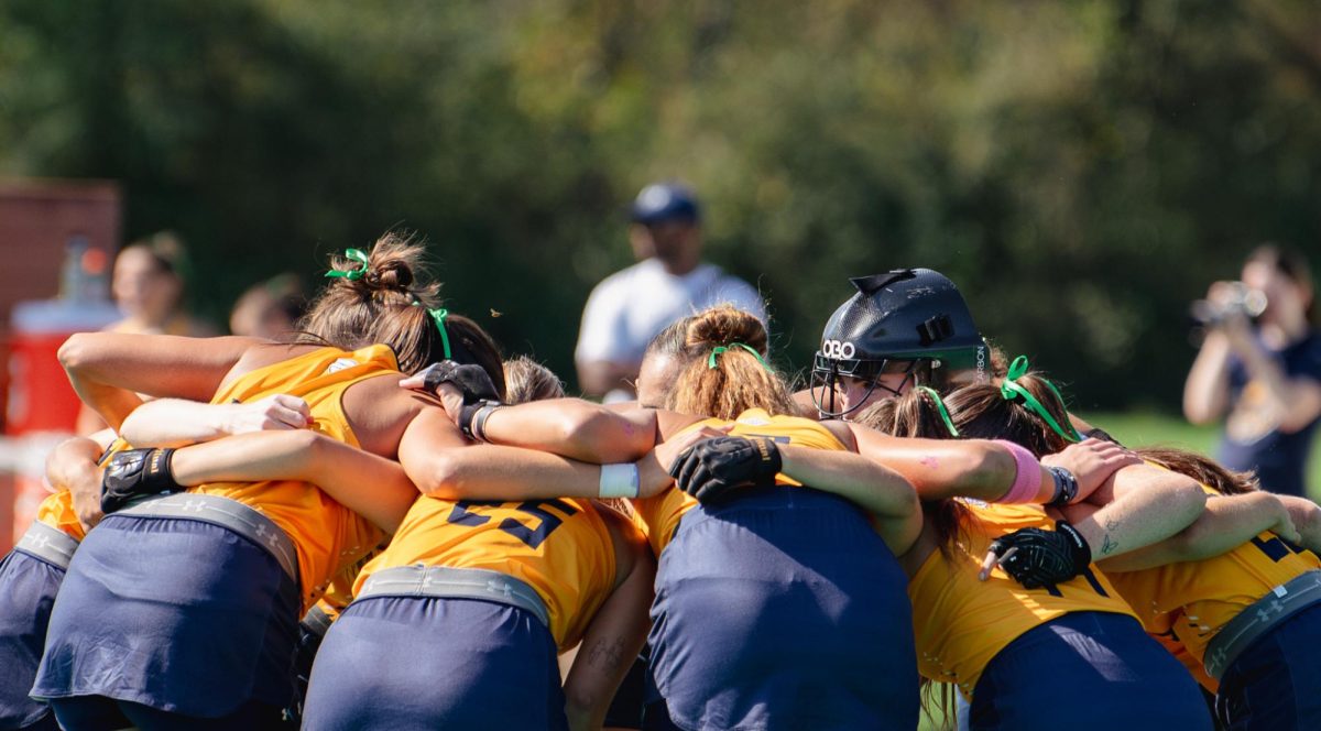 Kent State Field  Hockey team huddle up before they start their first quarter against App. State, Oct. 4, 2024.