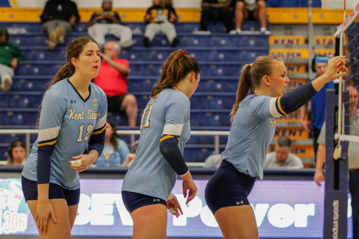 Kent State University Volleyball gets ready to go up against Ball State University in their match on October 19, 2024.