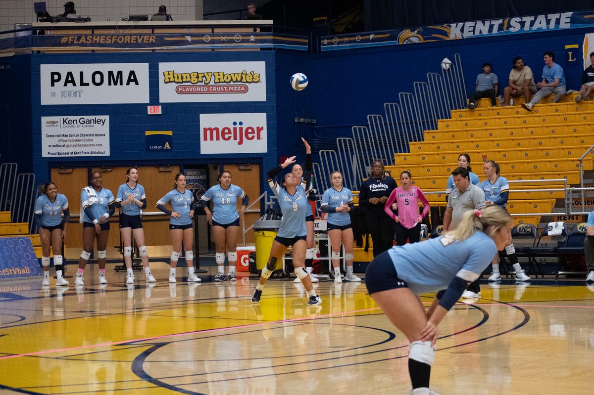 Redshirt Senior Karina Salinas serves the ball at the game on Oct. 19, 2024.