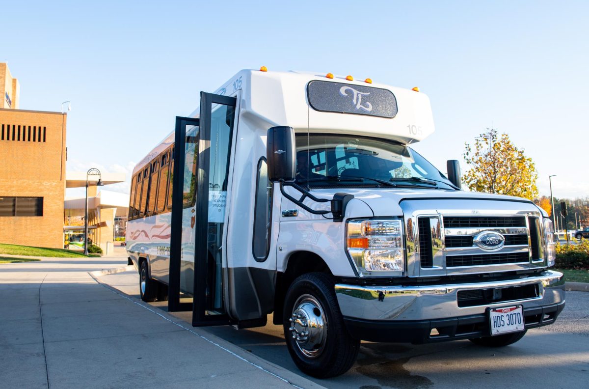 Kent State Votes' shuttle provides transportation for students to on-campus voting locations, Tuesday, Nov. 5, 2024.