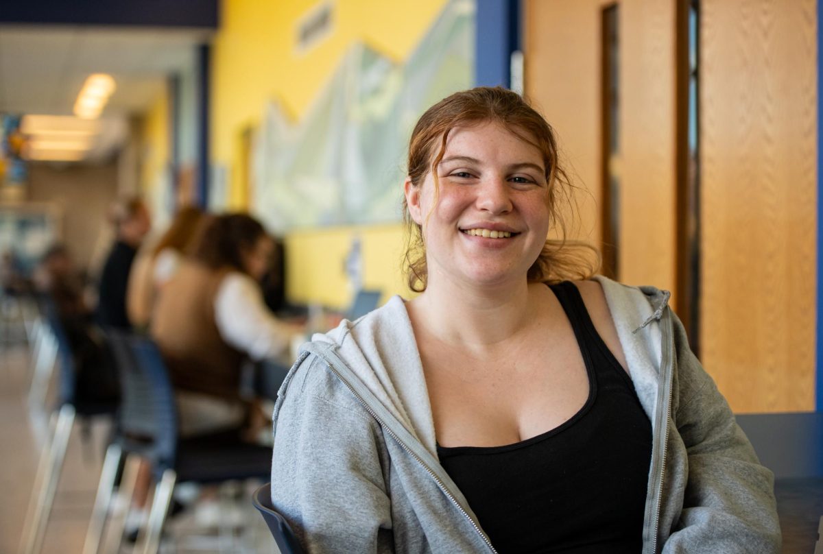 Junior Katie Moore sits for a portrait at Bowman Hall, Nov. 5, 2024. She voted for Kamala Harris.