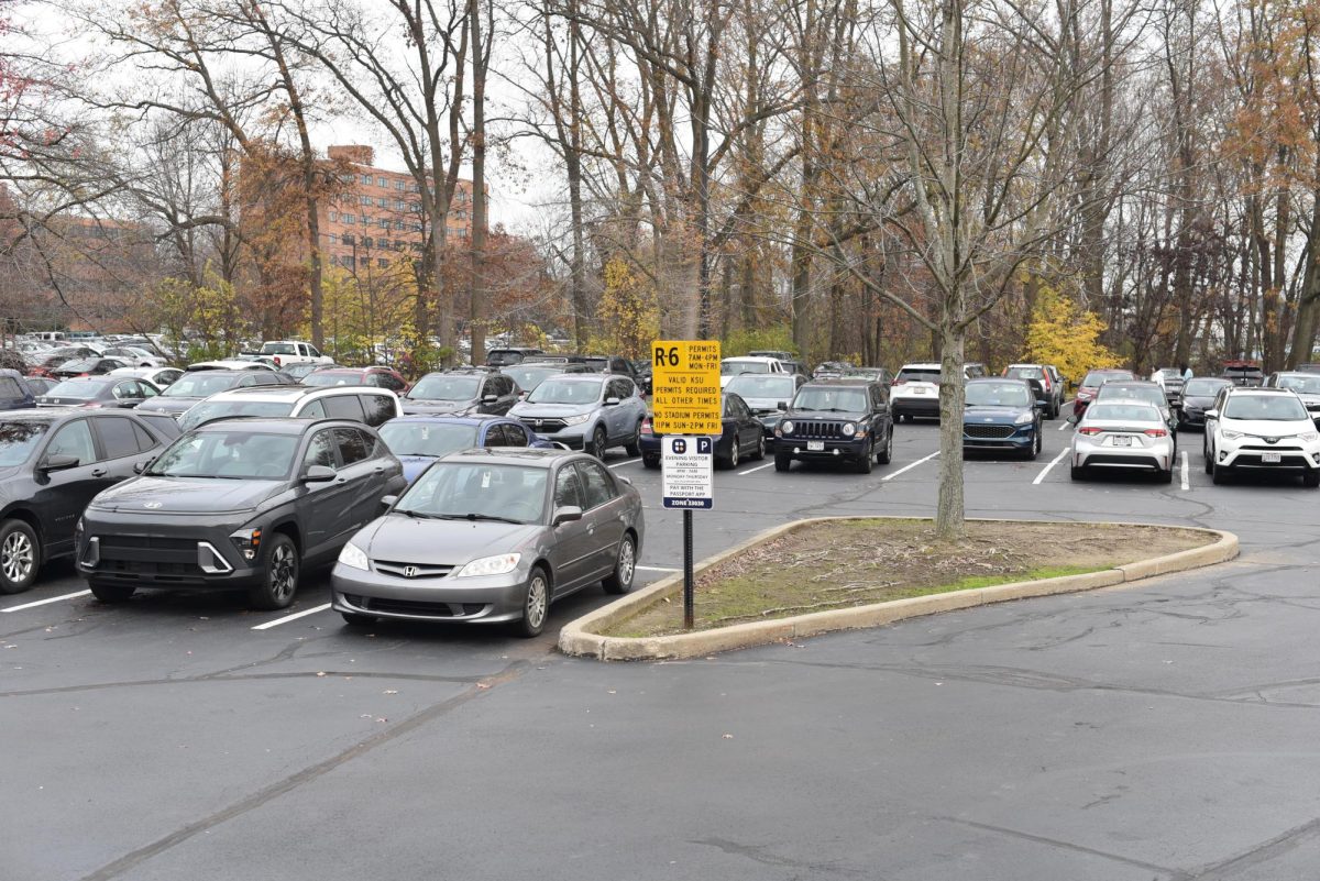 Kent State Parking outside of the library at Kent State University, on November 18, 2024. 