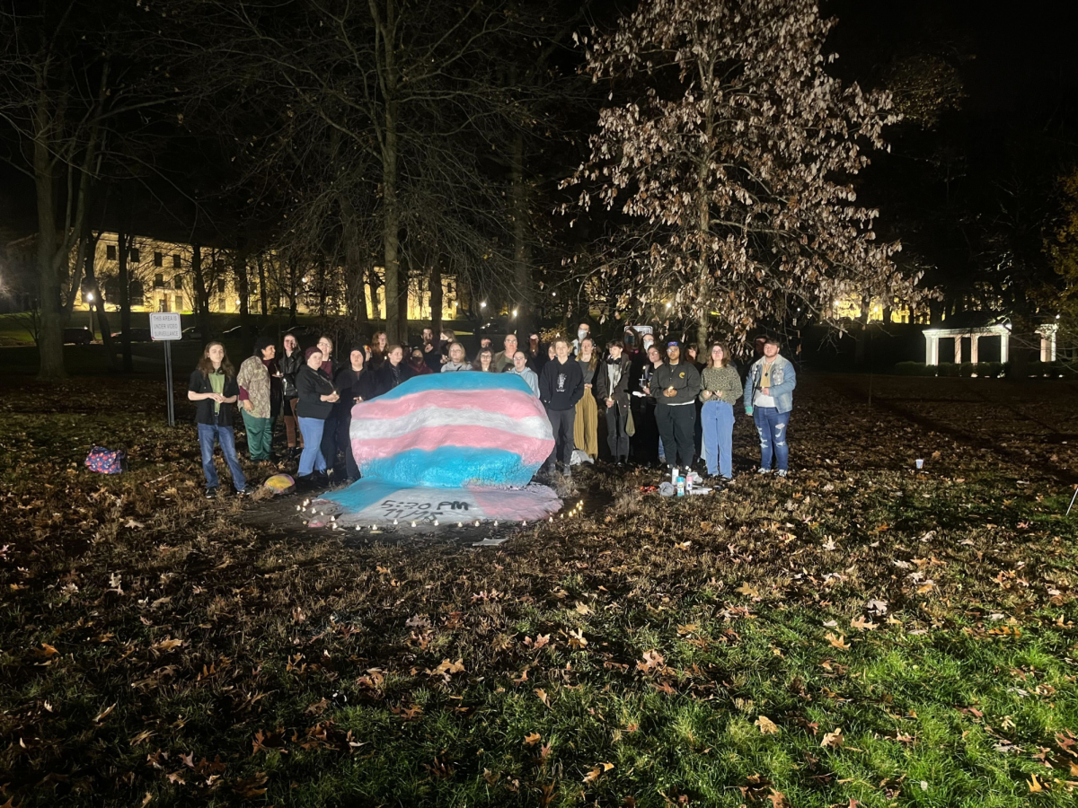 The LGBTQ+ Center, PRIDEKent and Trans*Fusion co-hosted a Trans Day of Remembrance Monday at The Rock. The event followed the recent defacing of a transgender pride flag on the campus monument.
