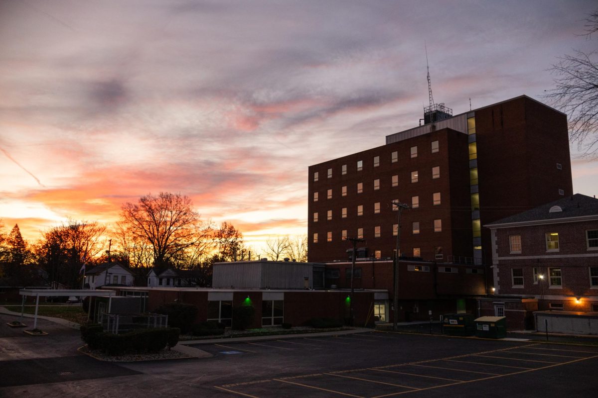 The sun rises over the Portage County Board of Elections office on Nov. 5th, 2024.