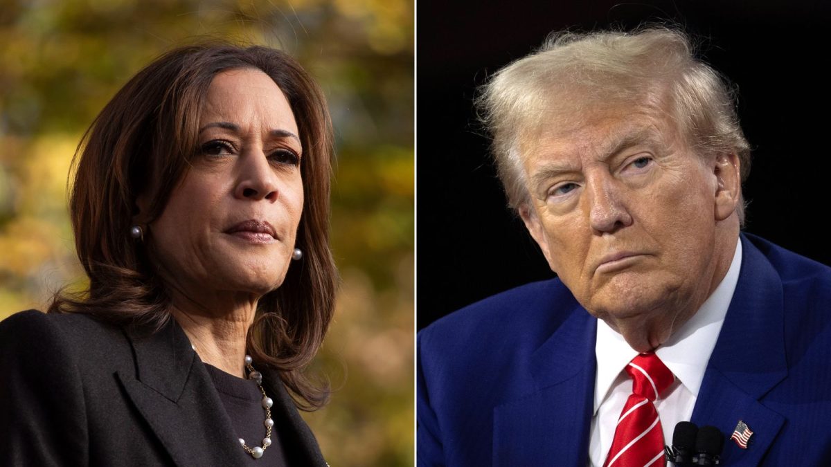 Vice President Kamala Harris and former President Donald Trump are pictured in a split image. Donald Trump is re-using his 2020 playbook to baselessly claim the 2024 election is being stolen from him and is being joined by allies with big megaphones amplifying his falsehoods ahead of Election Day.