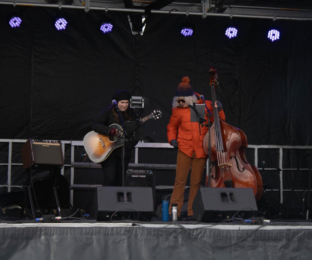 Performers, Babies in Black, performing music at the Snow Day event in downtown Kent on Jan. 25,2025. 