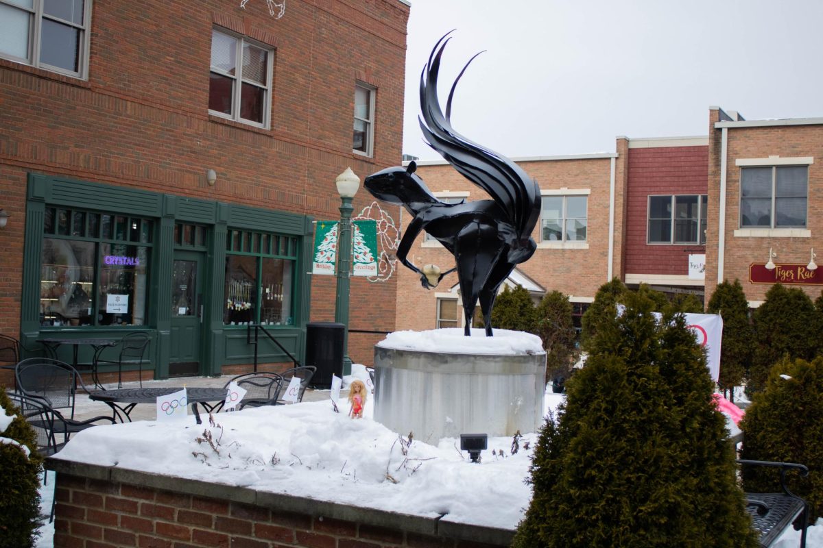 Acorn Alley and Acorn Plaza held fun winter games for people to play and win free items at the Snow Day event in downtown Kent on Jan. 25,2025. 