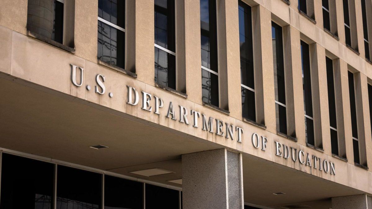 The US Department of Education building is seen on August 21 in Washington, DC. Mass firings have begun at federal agencies, with terminations of probationary employees underway.