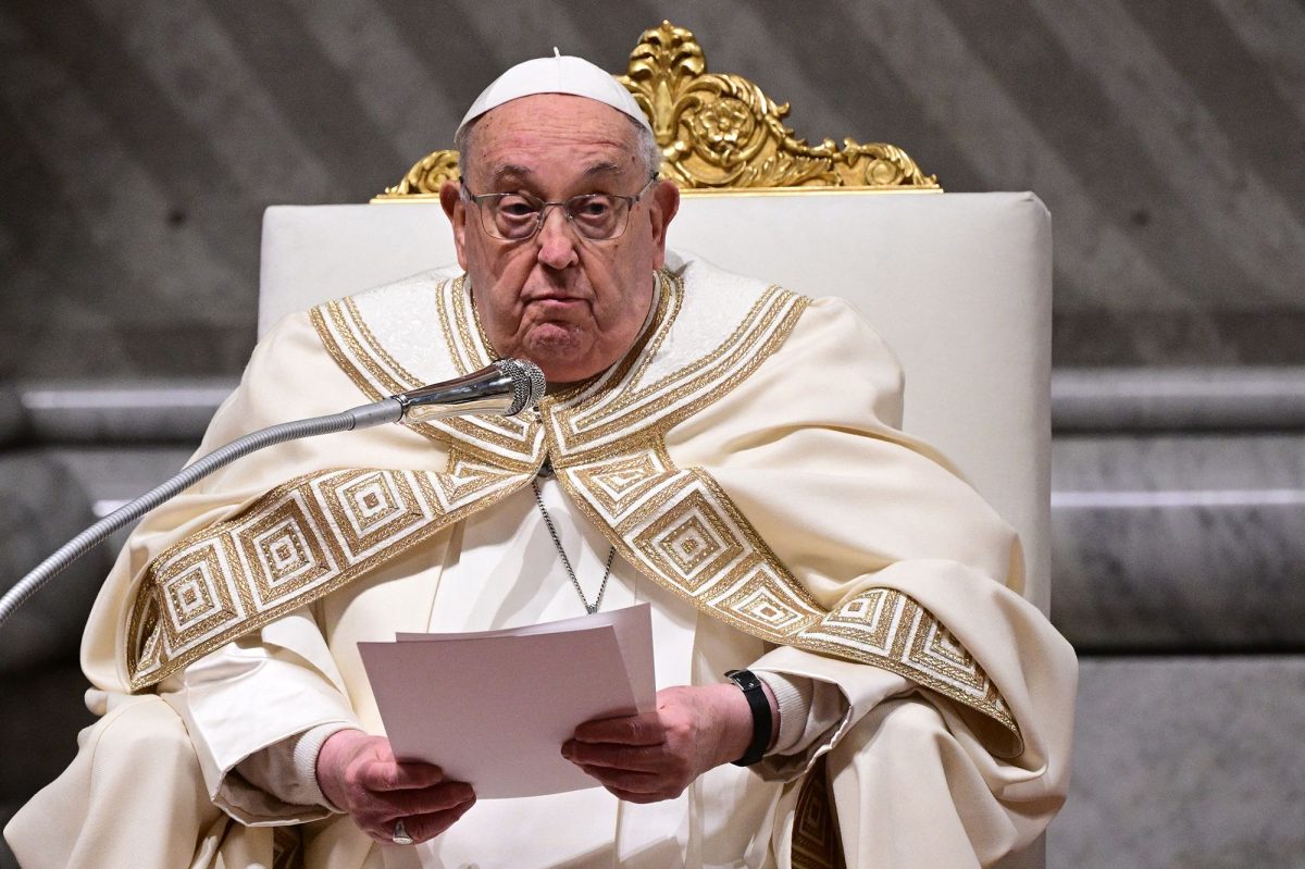 Pope Francis, shown at St Peter's basilica in the Vatican, on February 1, will remain in a Rome hospital with a polymicrobial infection. The 88-year-old pontiff has a medical history of lung-related issues.