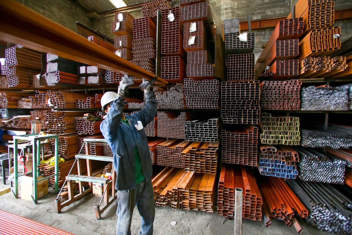 A worker works at steel company in Monterrey, Nuevo Leon, Mexico.