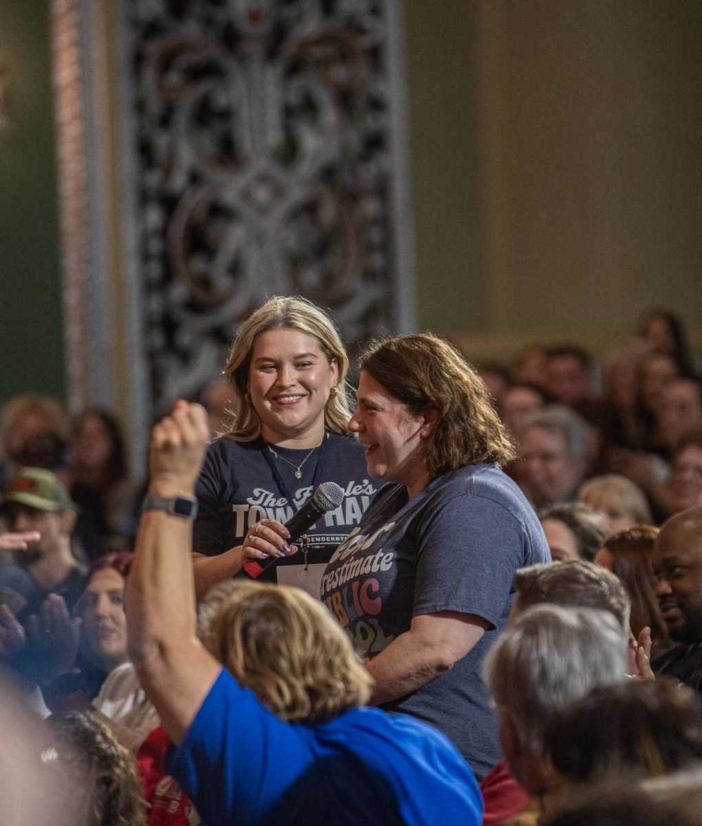 During Tim Walz's presentation, members of the crowd had the opportunity to speak with Walz on Monday, April 7, 2025.